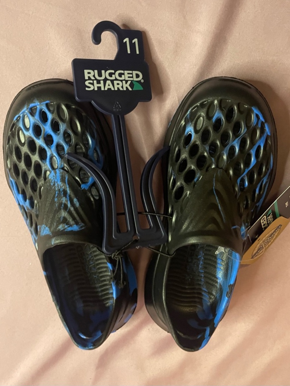 Rugged Shark Kids Black & Blue Slip-On Water Shoes